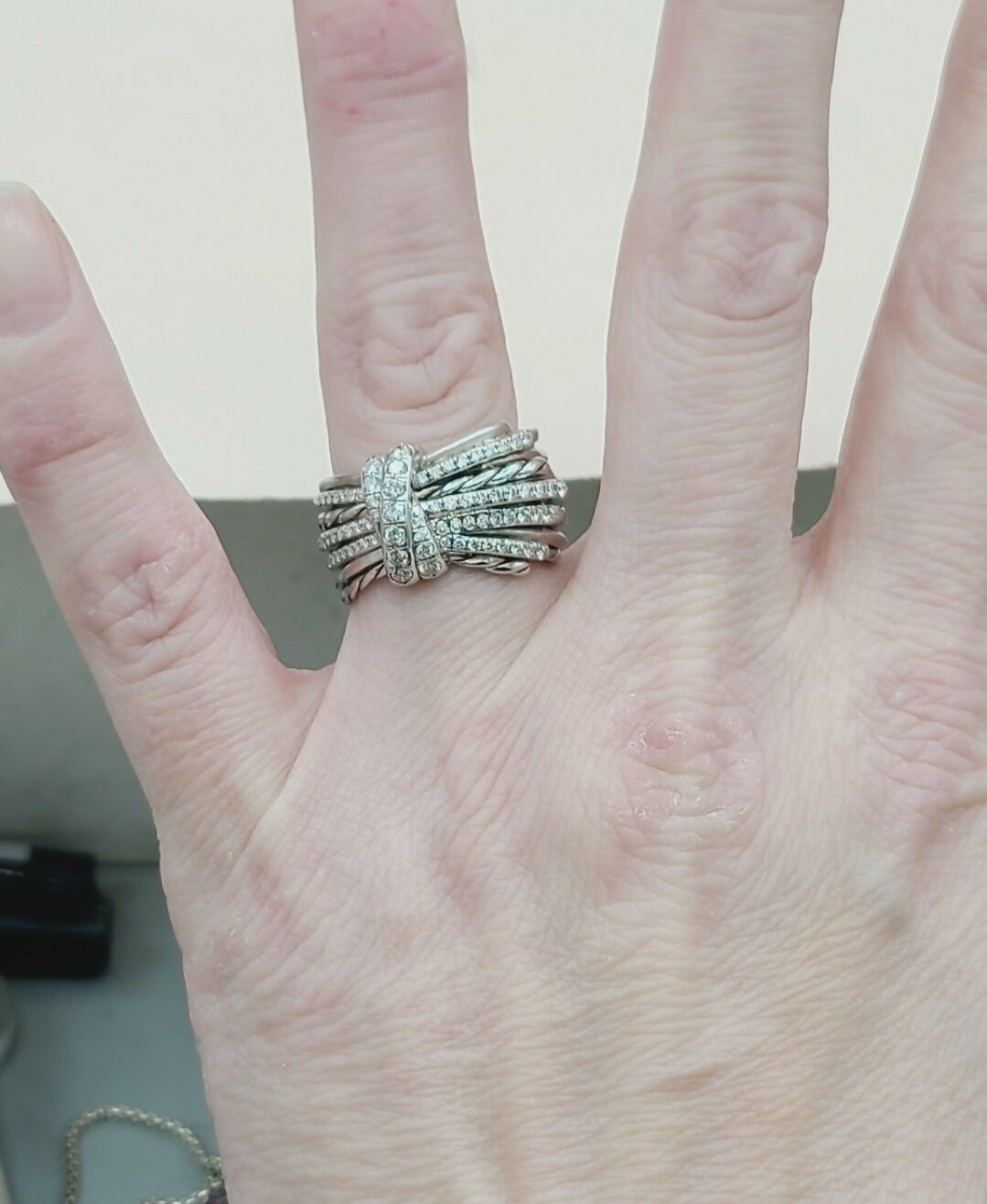    David Yurman Wide Anjelika Ring-With Diamonds-