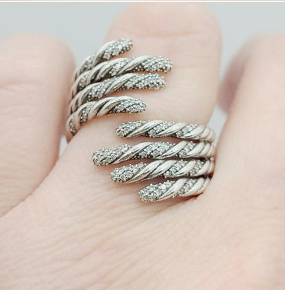    David Yurman Willow Open Four Row Ring – Diamonds