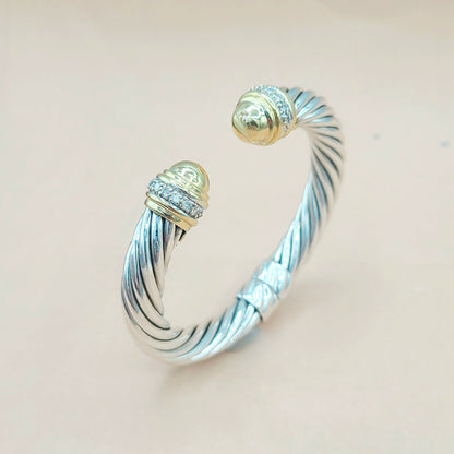    David Yurman 10mm Gold Dome Diamond Bracelet