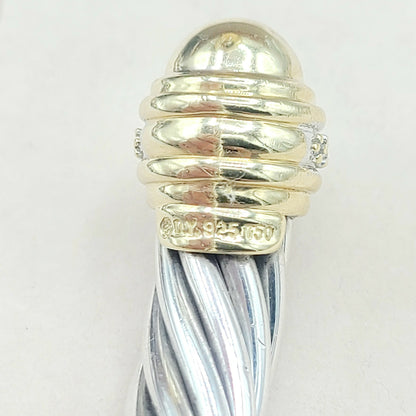    David Yurman 10mm Gold Dome Diamond Bracelet