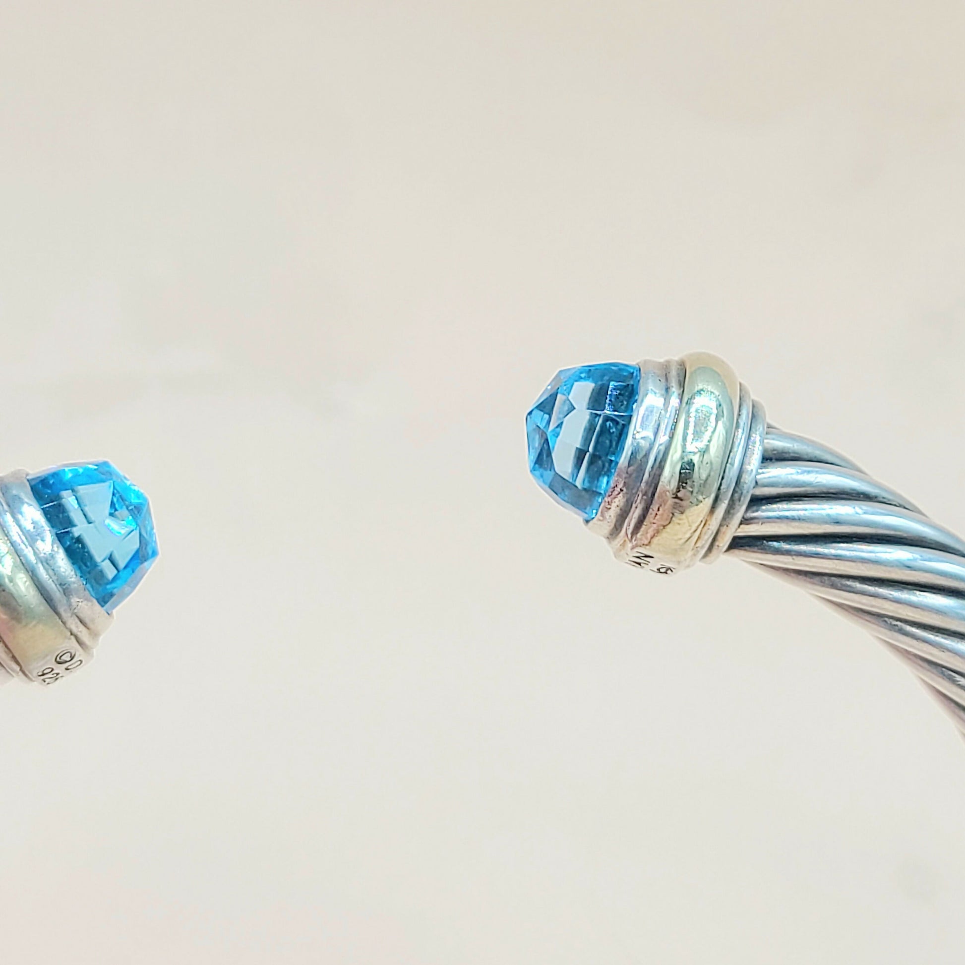    David Yurman 7mm Blue Topaz Cable Bracelet