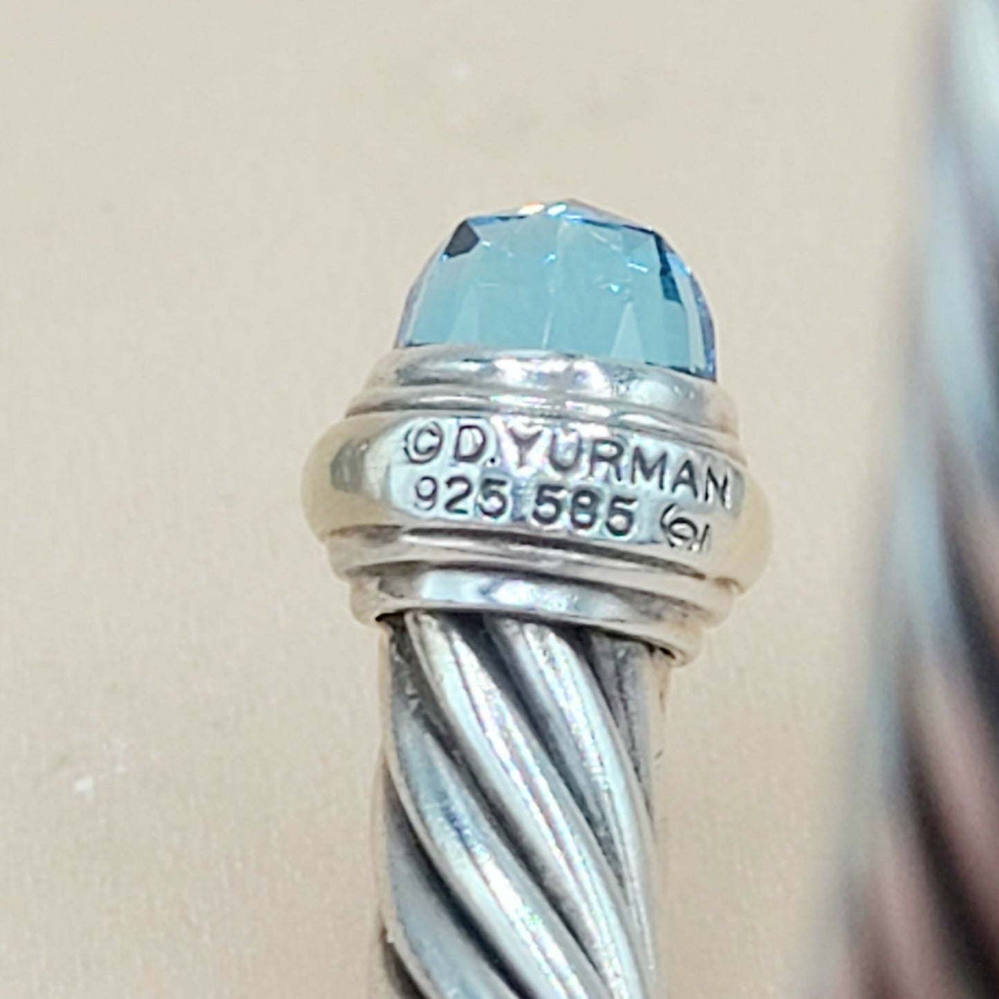    David Yurman 7mm Blue Topaz Cable Bracelet