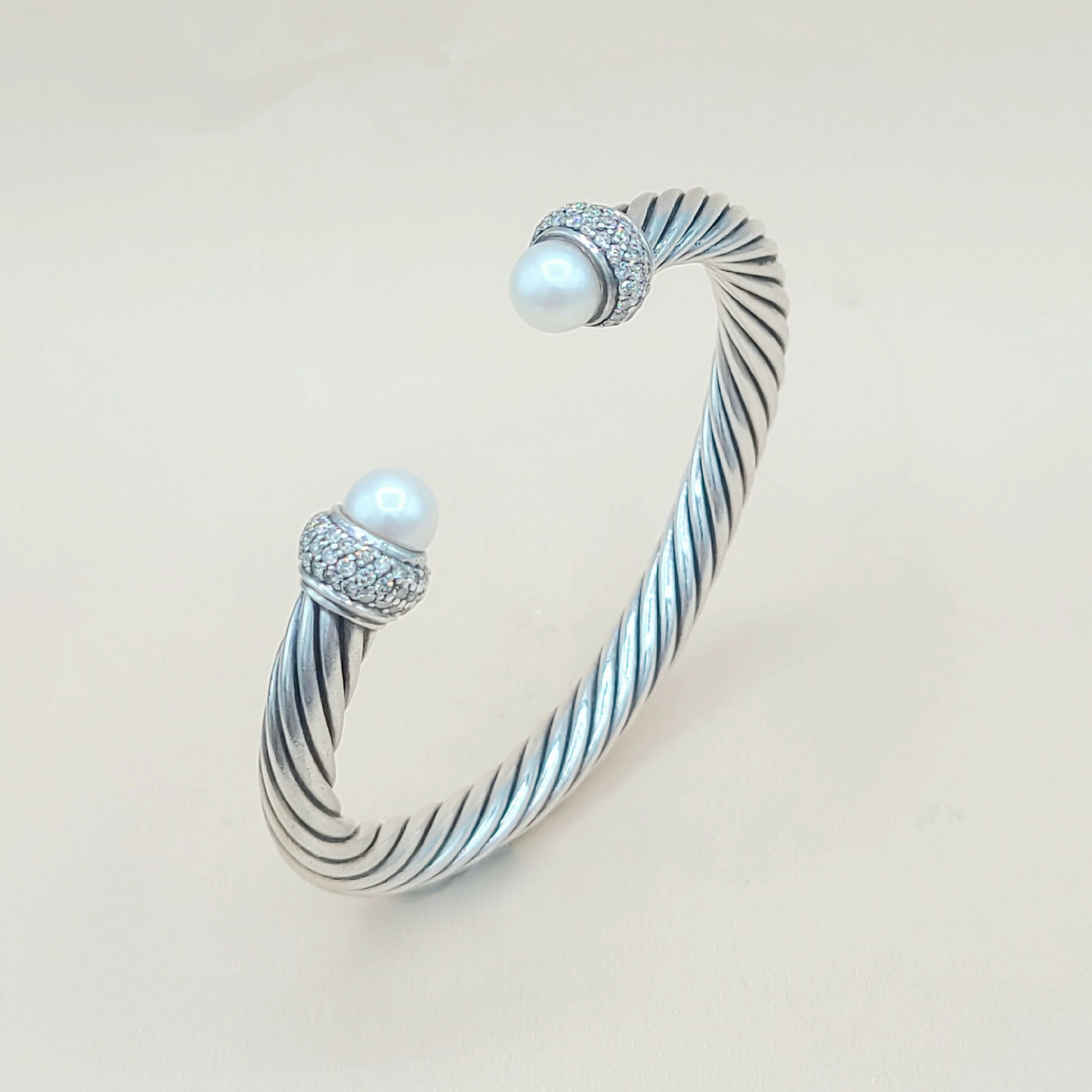    David Yurman 7mm Candy Pearl Diamond Bracelet