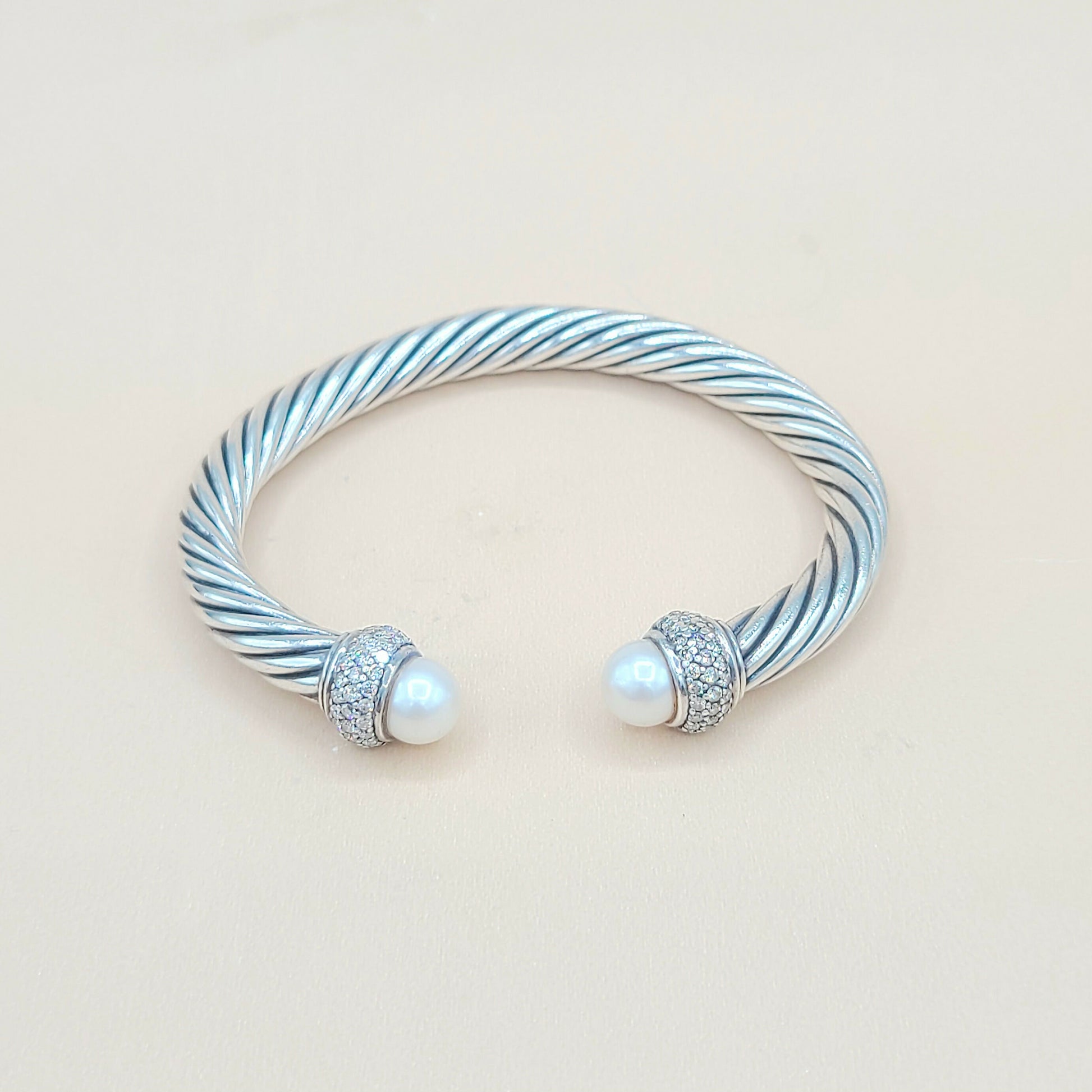    David Yurman 7mm Candy Pearl Diamond Bracelet