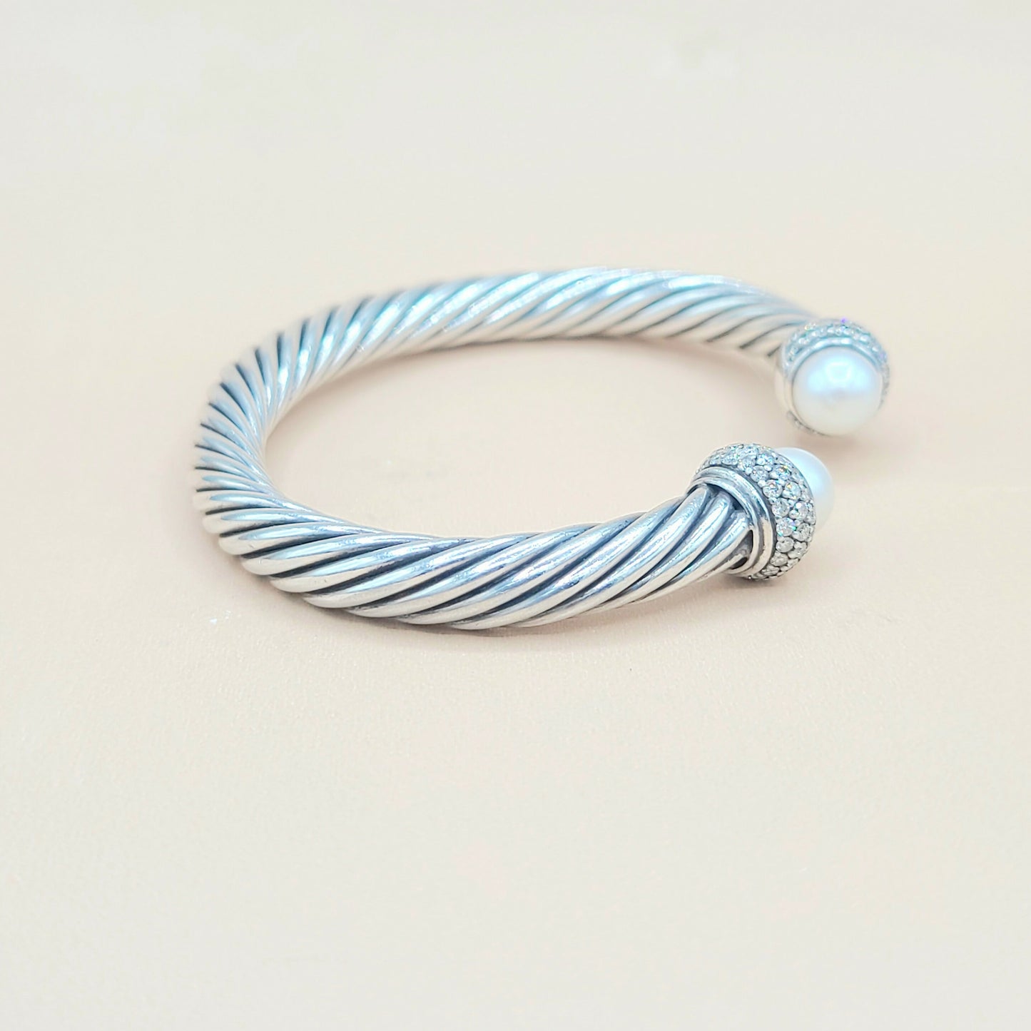    David Yurman 7mm Candy Pearl Diamond Bracelet