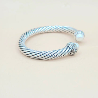    David Yurman 7mm Candy Pearl Diamond Bracelet