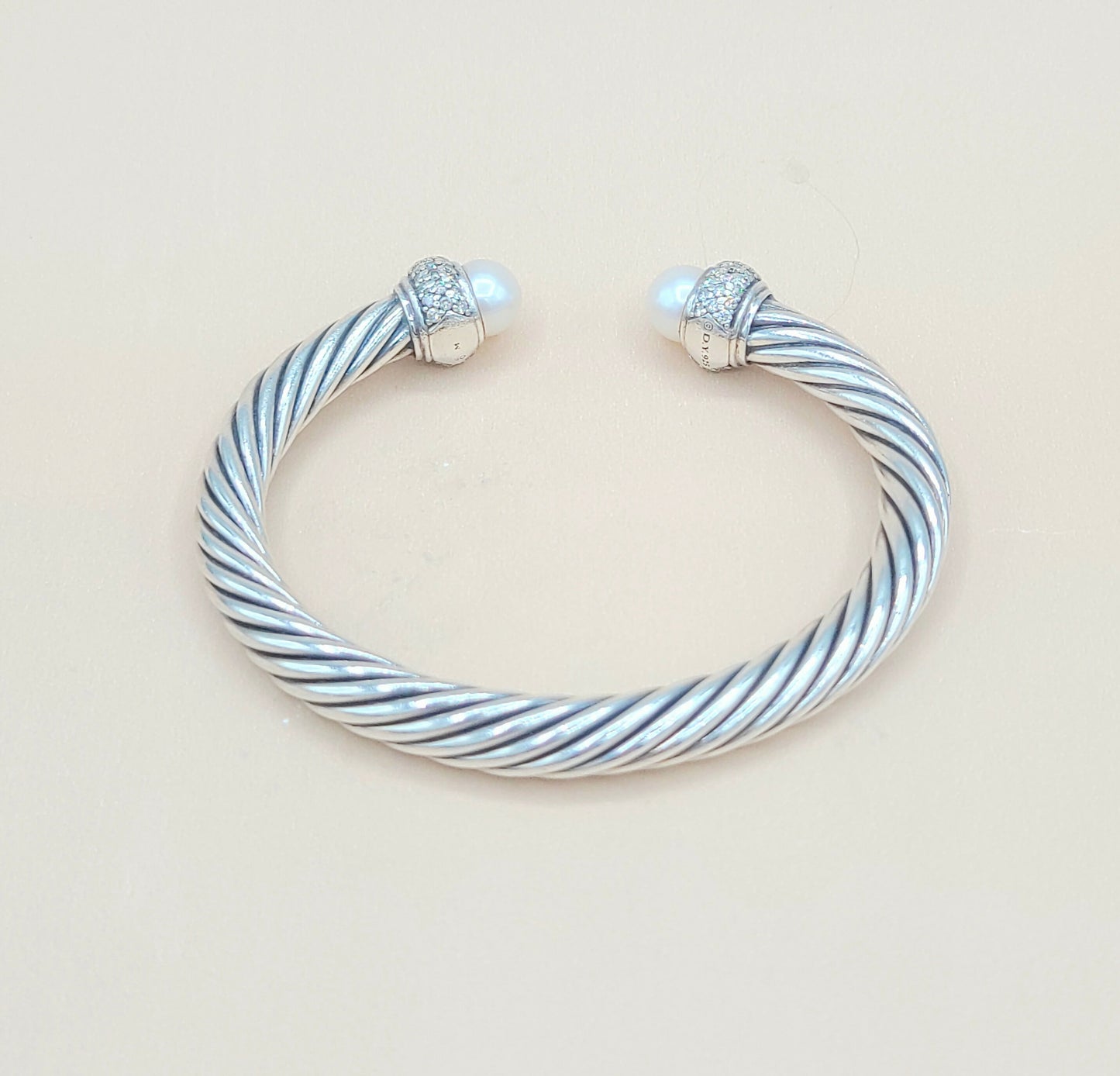    David Yurman 7mm Candy Pearl Diamond Bracelet