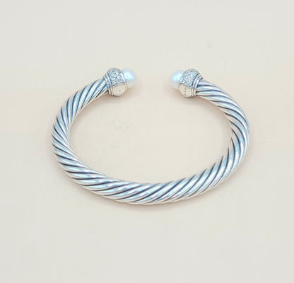    David Yurman 7mm Candy Pearl Diamond Bracelet
