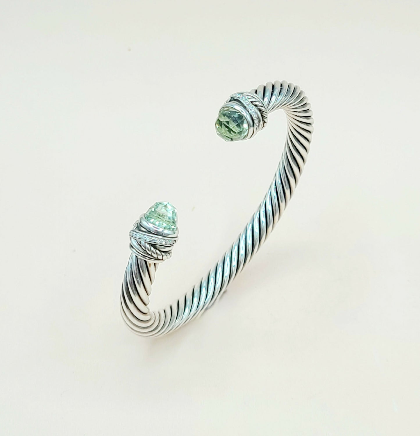    David Yurman-7mm Crossover-Prasiolite Diamond Bracelet
