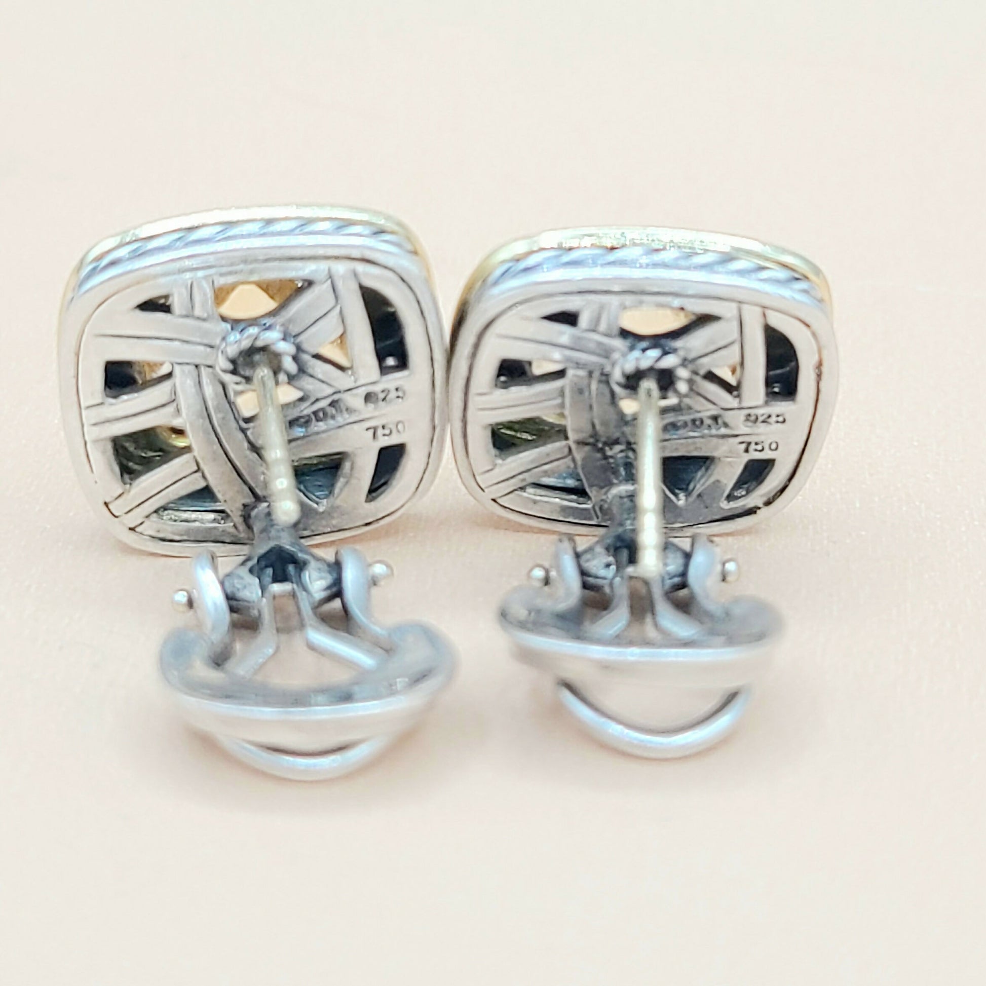    David Yurman Albion 11mm Champagne Citrine Gold Earrings
