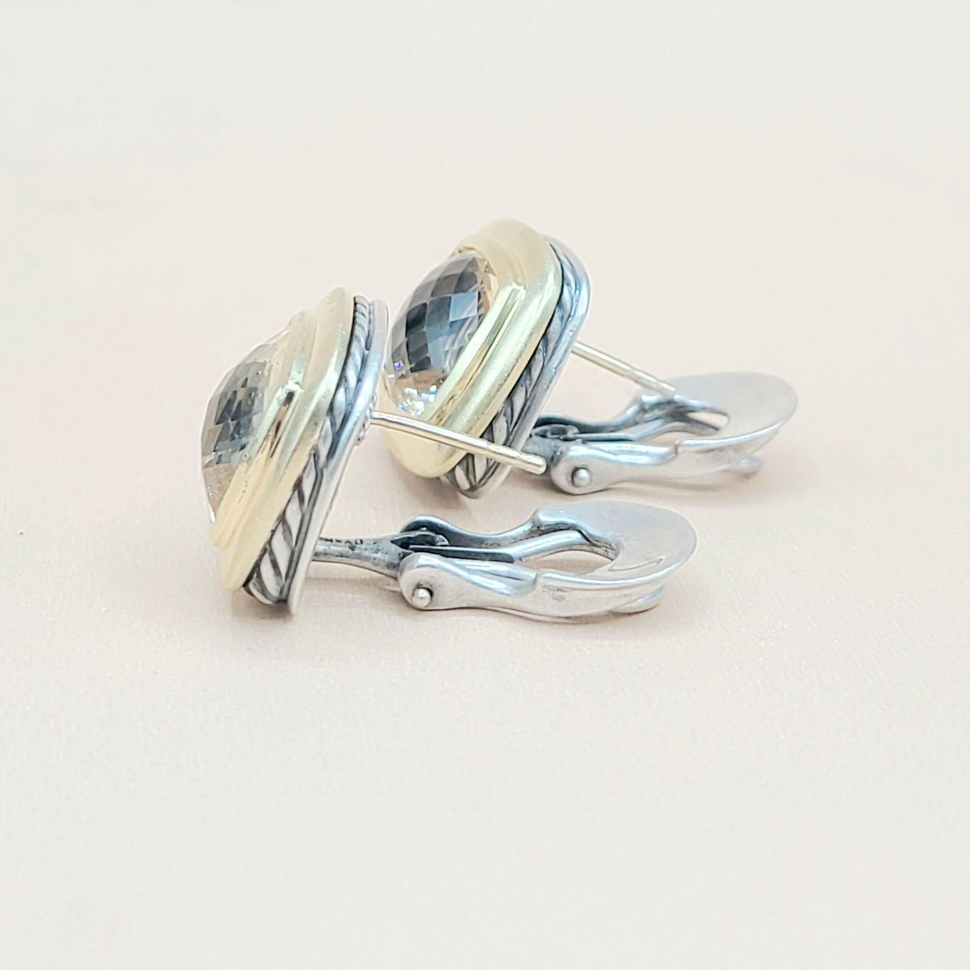    David Yurman Albion 11mm Champagne Citrine Gold Earrings