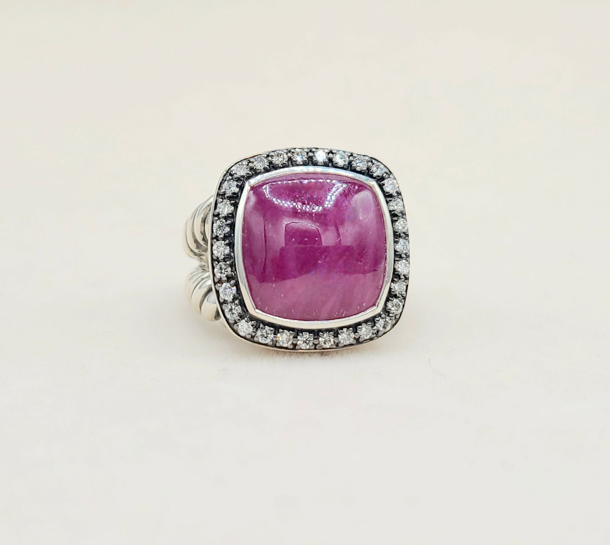    David Yurman Albion 14mm Ruby Diamond Ring