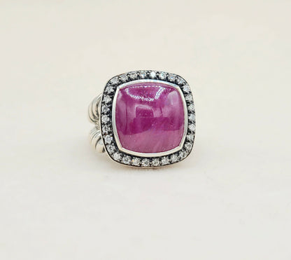    David Yurman Albion 14mm Ruby Diamond Ring
