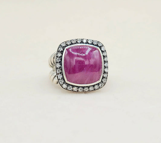    David Yurman Albion 14mm Ruby Diamond Ring