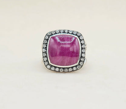    David Yurman Albion 14mm Ruby Diamond Ring