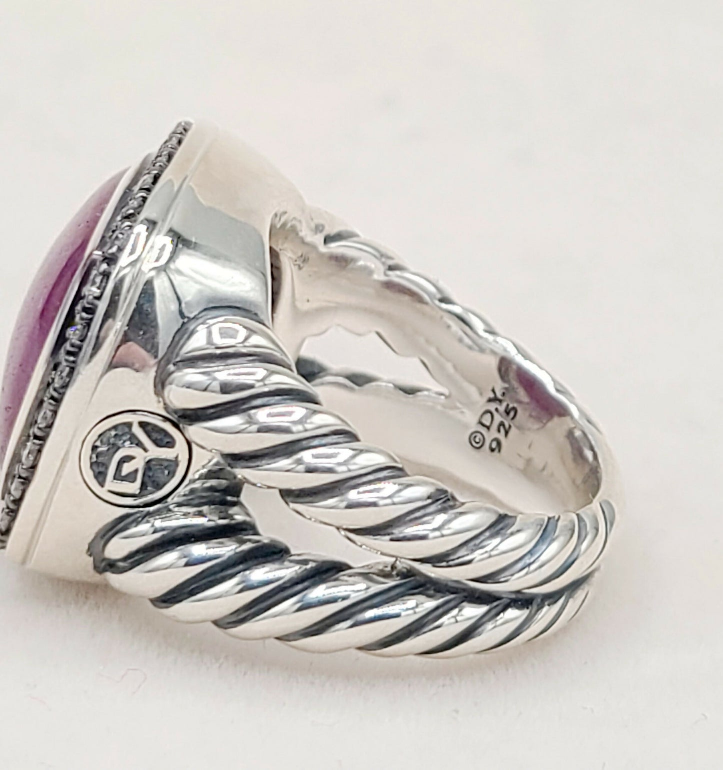    David Yurman Albion 14mm Ruby Diamond Ring