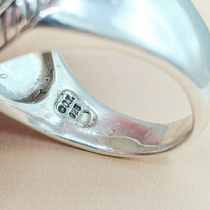    David Yurman Albion-15mm White Agate-Diamond Ring