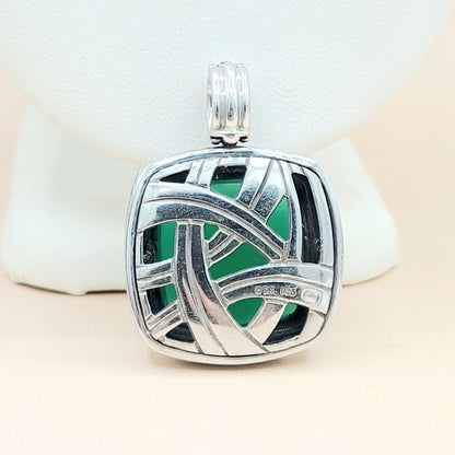    David Yurman Albion-20mm-Green Onyx-Diamond Pendant Enhancer