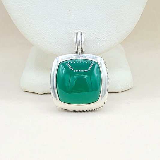    David Yurman Albion 20mm Green Onyx Pendant Enhancer-