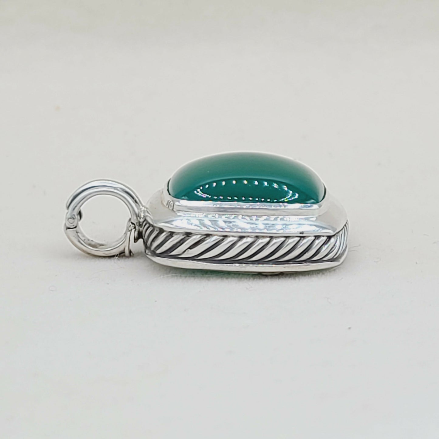    David Yurman Albion 20mm Green Onyx Pendant Enhancer-