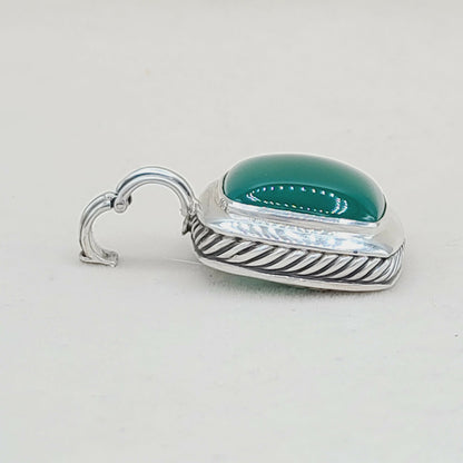    David Yurman Albion 20mm Green Onyx Pendant Enhancer-