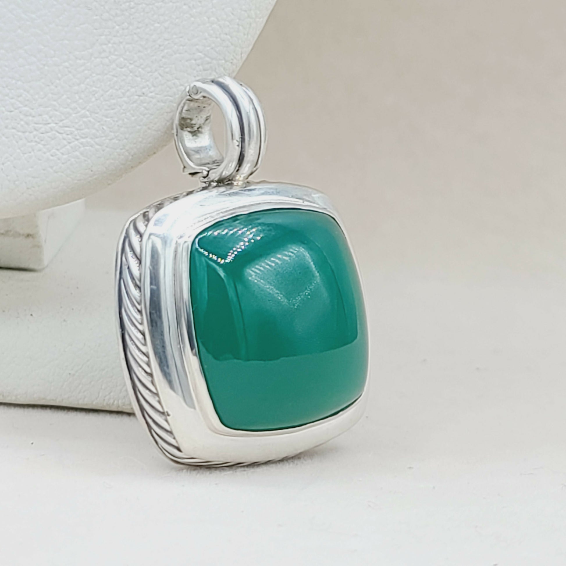    David Yurman Albion 20mm Green Onyx Pendant Enhancer-