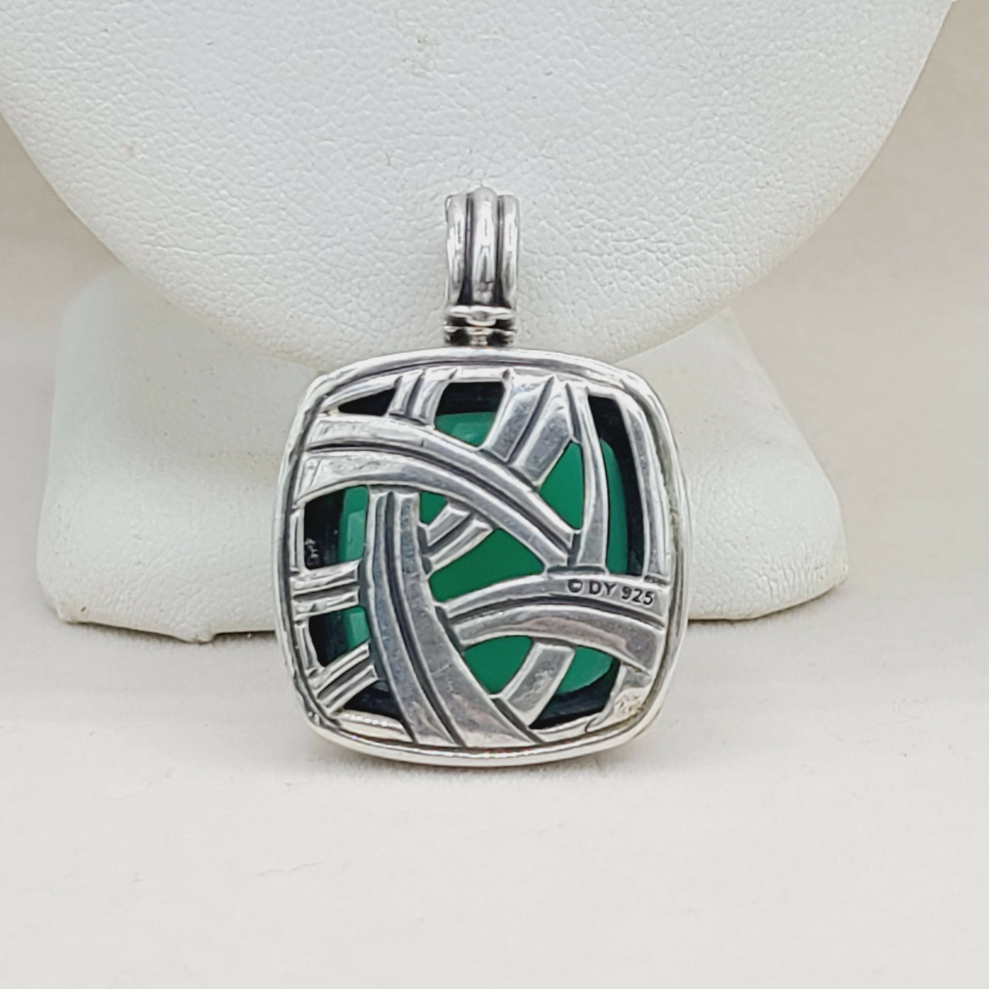    David Yurman Albion 20mm Green Onyx Pendant Enhancer-