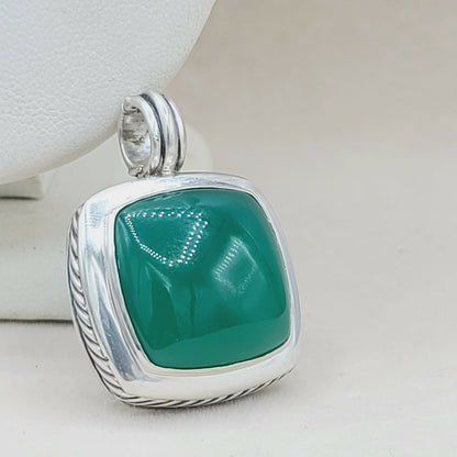    David Yurman Albion 20mm Green Onyx Pendant Enhancer-