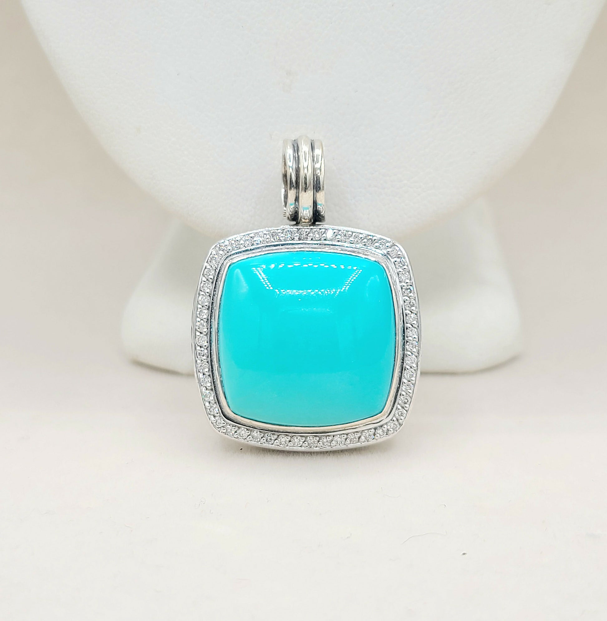    David Yurman Albion-20mm-Turquoise Diamond Pendant Enhancer