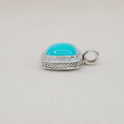    David Yurman Albion-20mm-Turquoise Diamond Pendant Enhancer