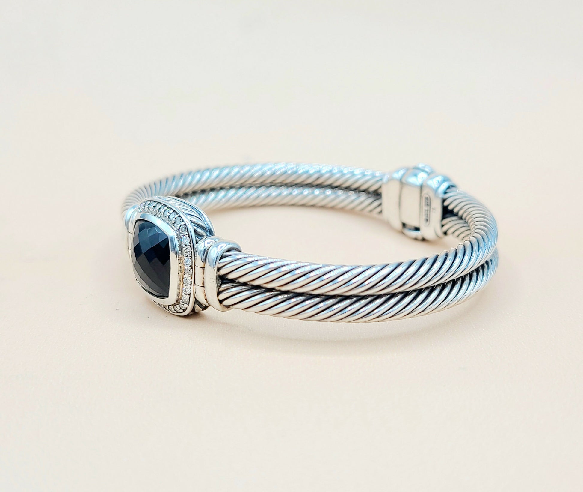    David-Yurman-Albion-Black Onyx-Diamond-Bracelet-