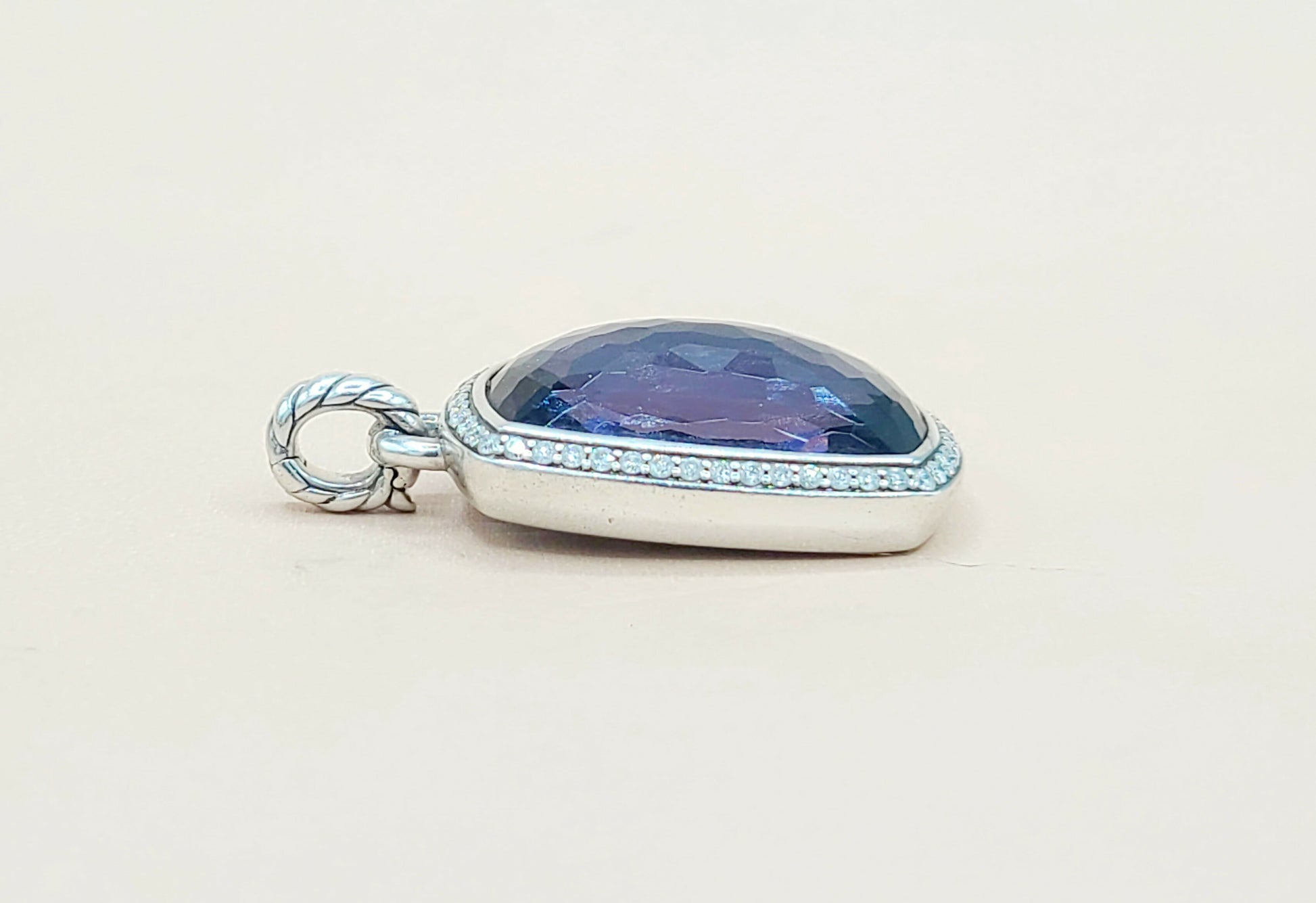    David Yurman Albion Oblong Black Orchid Diamond Pendant Enhancer-