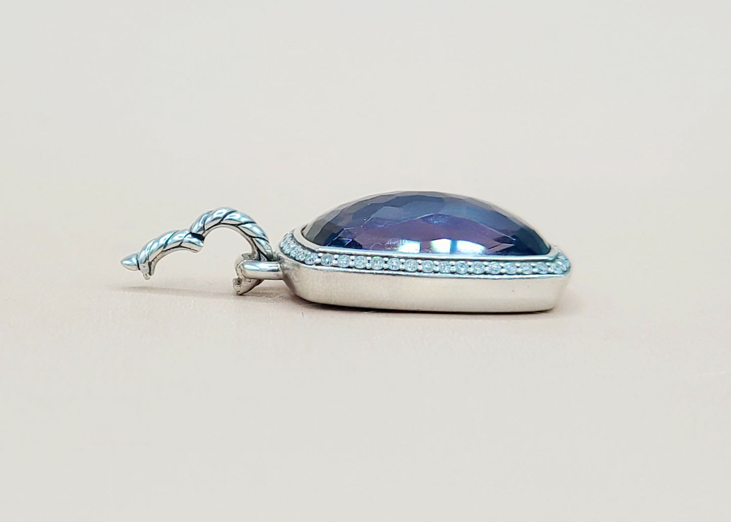    David Yurman Albion Oblong Black Orchid Diamond Pendant Enhancer-
