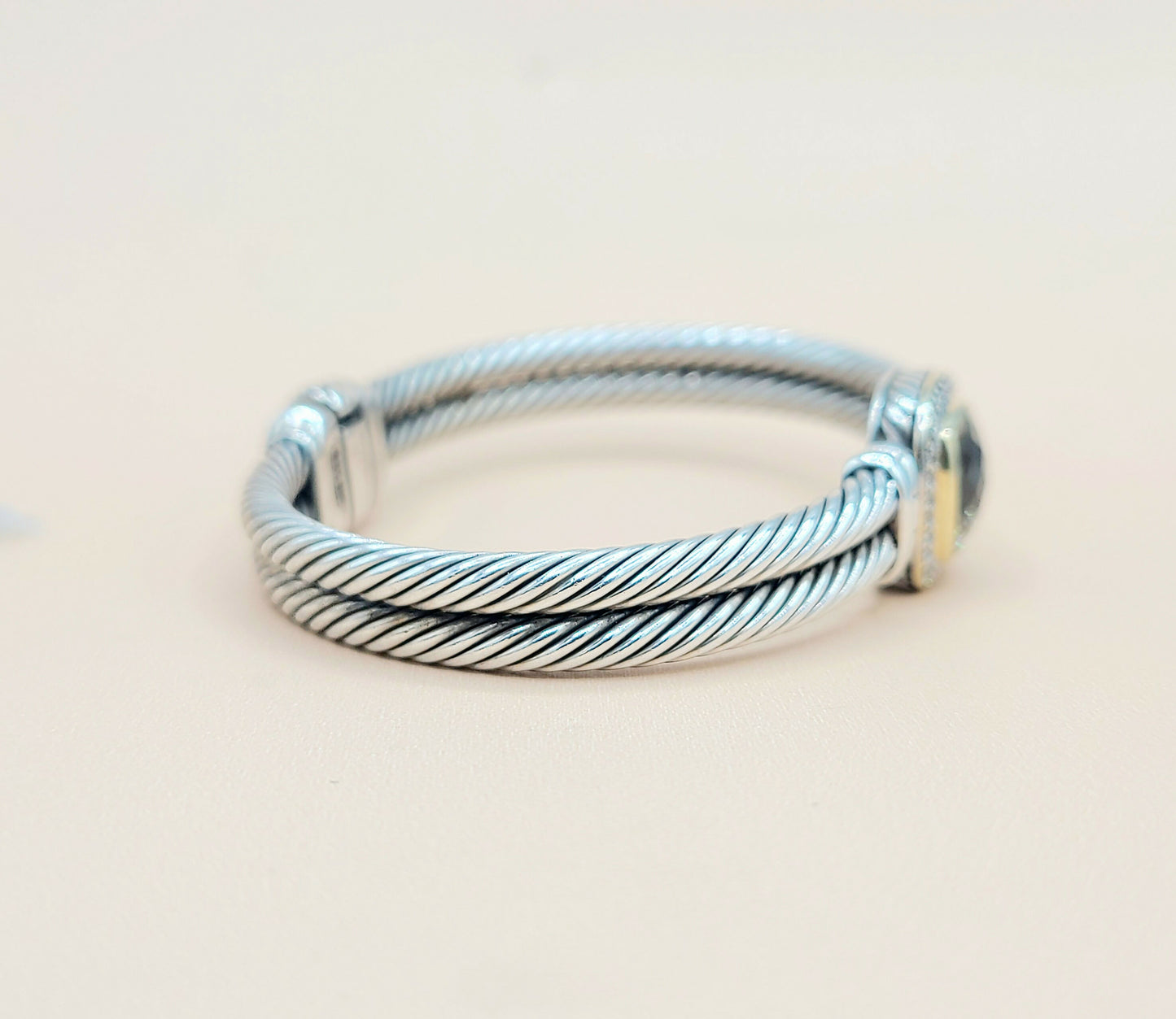    David Yurman Albion Champagne Citrine Diamond Gold Bracelet