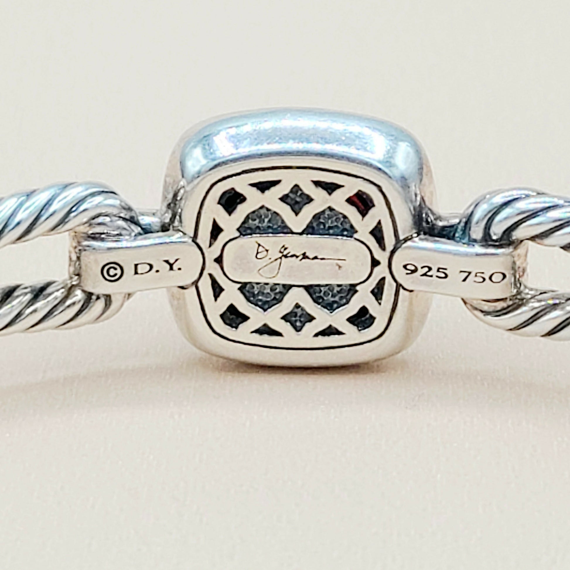    David Yurman Albion Garnet Gold Diamond Bracelet