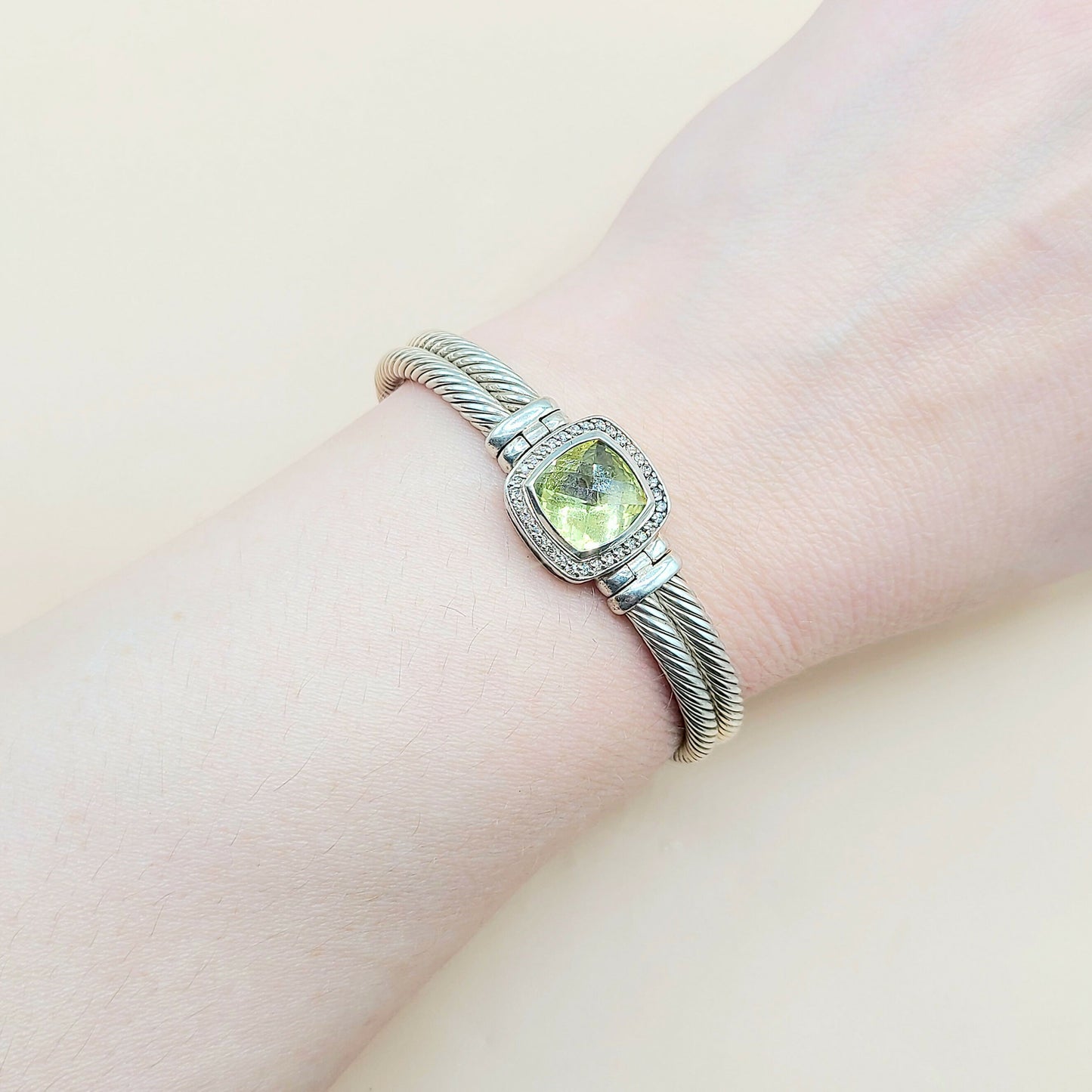    David-yurman-Albion-11mm-Lemon Citrine-Diamond-Bracelet