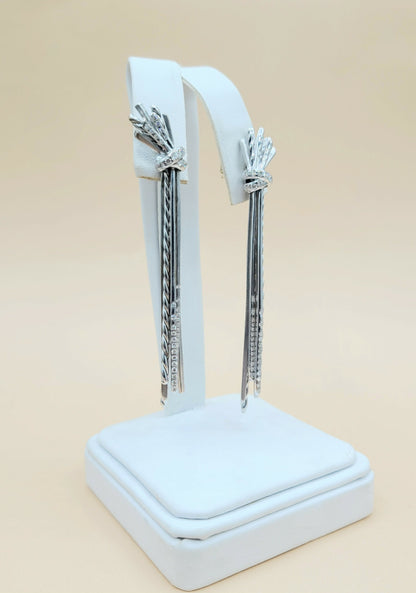    David Yurman-Angelika Long Drop Diamond Earrings