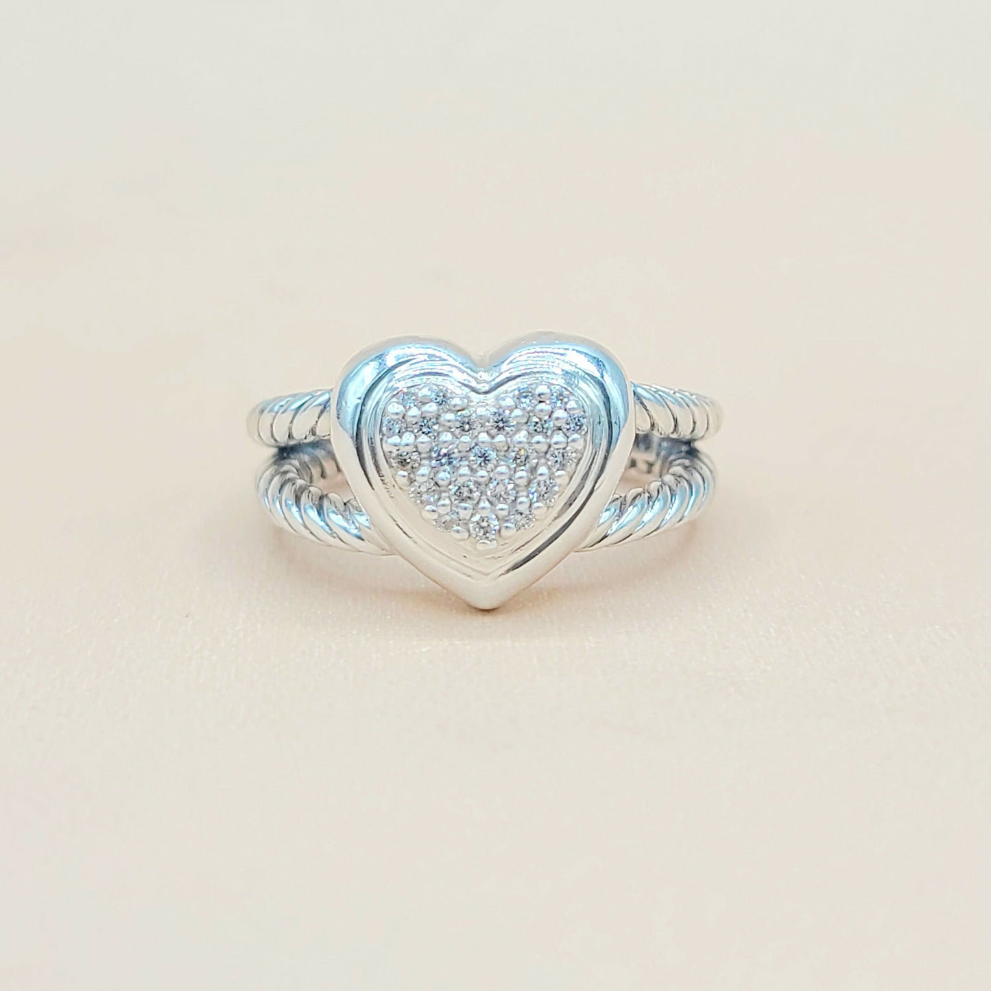    David Yurman Cable Heart Diamond Ring