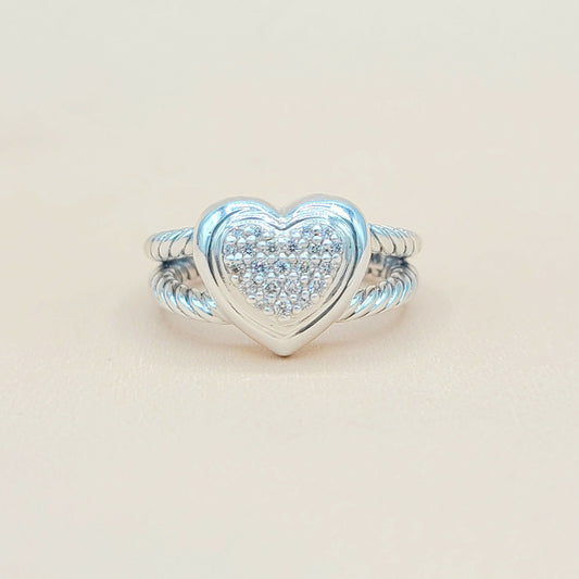    David Yurman Cable Heart Diamond Ring