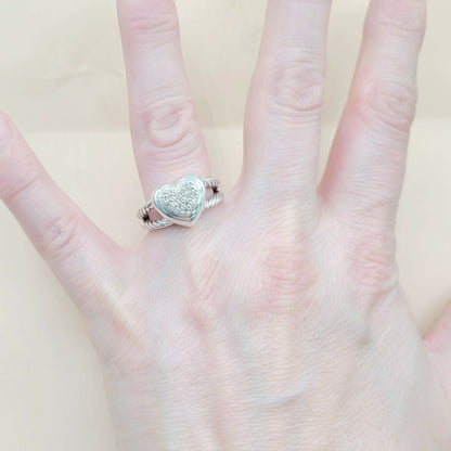    David Yurman Cable Heart Diamond Ring