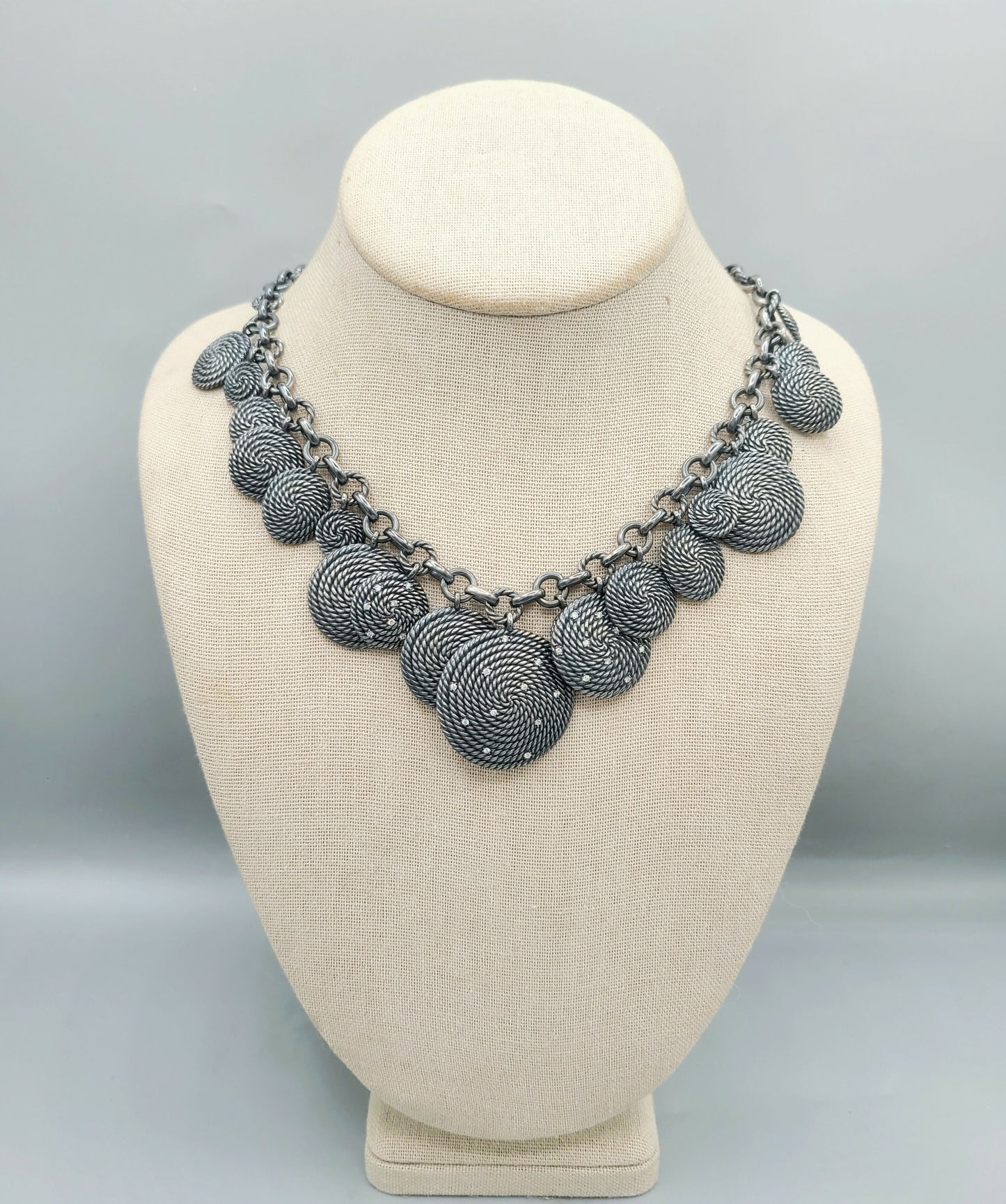    David Yurman Coil Charm Necklace With Diamonds