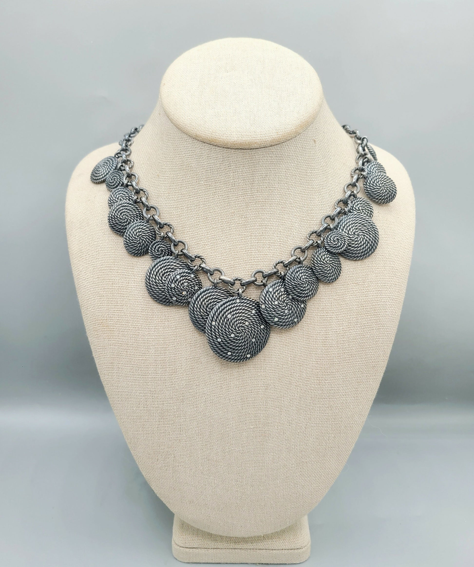    David Yurman Coil Charm Necklace With Diamonds