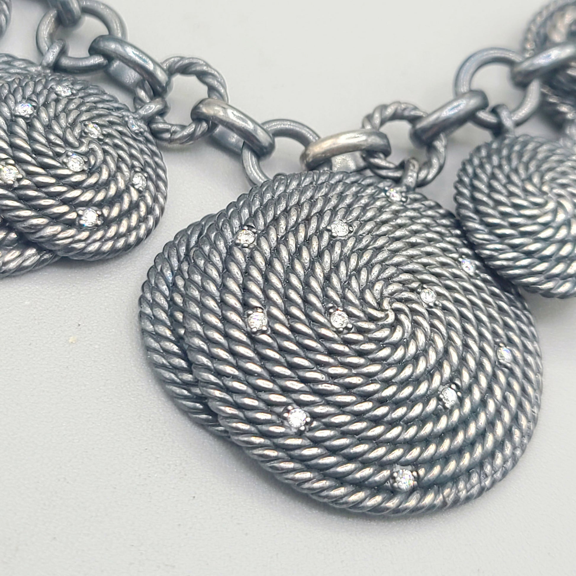    David Yurman Coil Charm Necklace With Diamonds