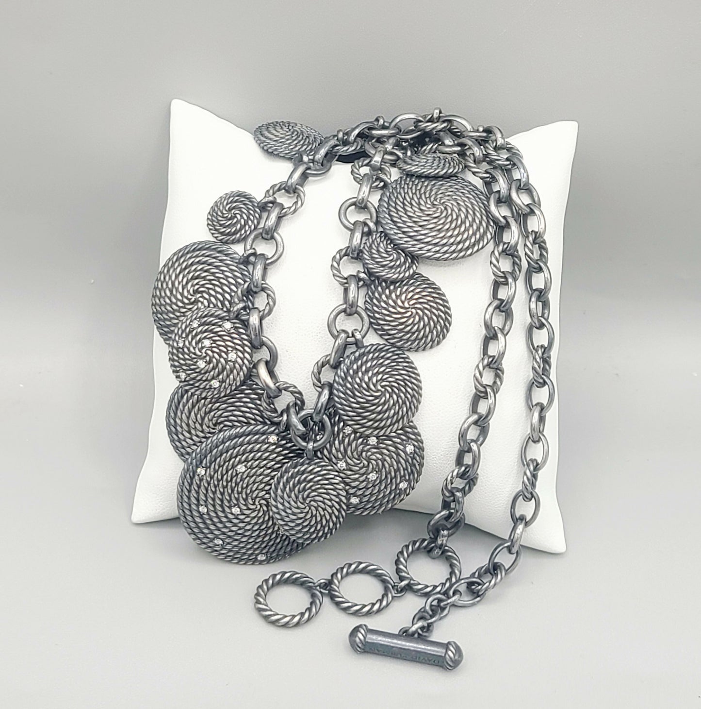    David Yurman Coil Charm Necklace With Diamonds