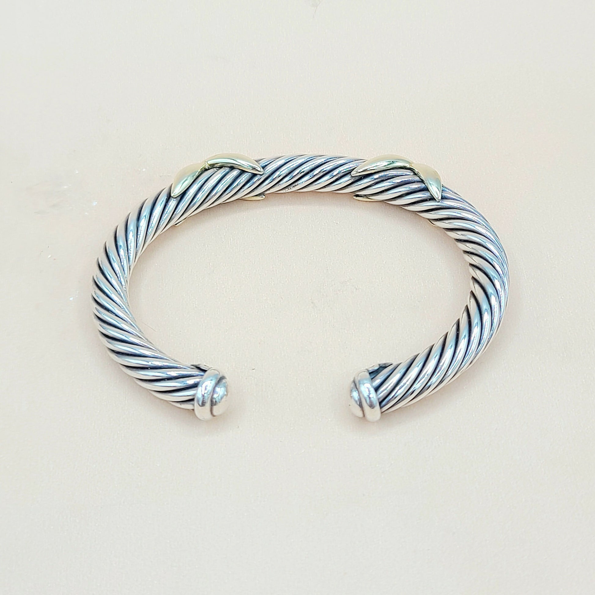    David Yurman Double Gold X Bracelet, 7mm