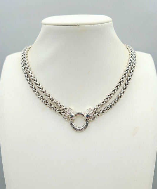    David Yurman-Double Wheat Chain-Diamond-Necklace