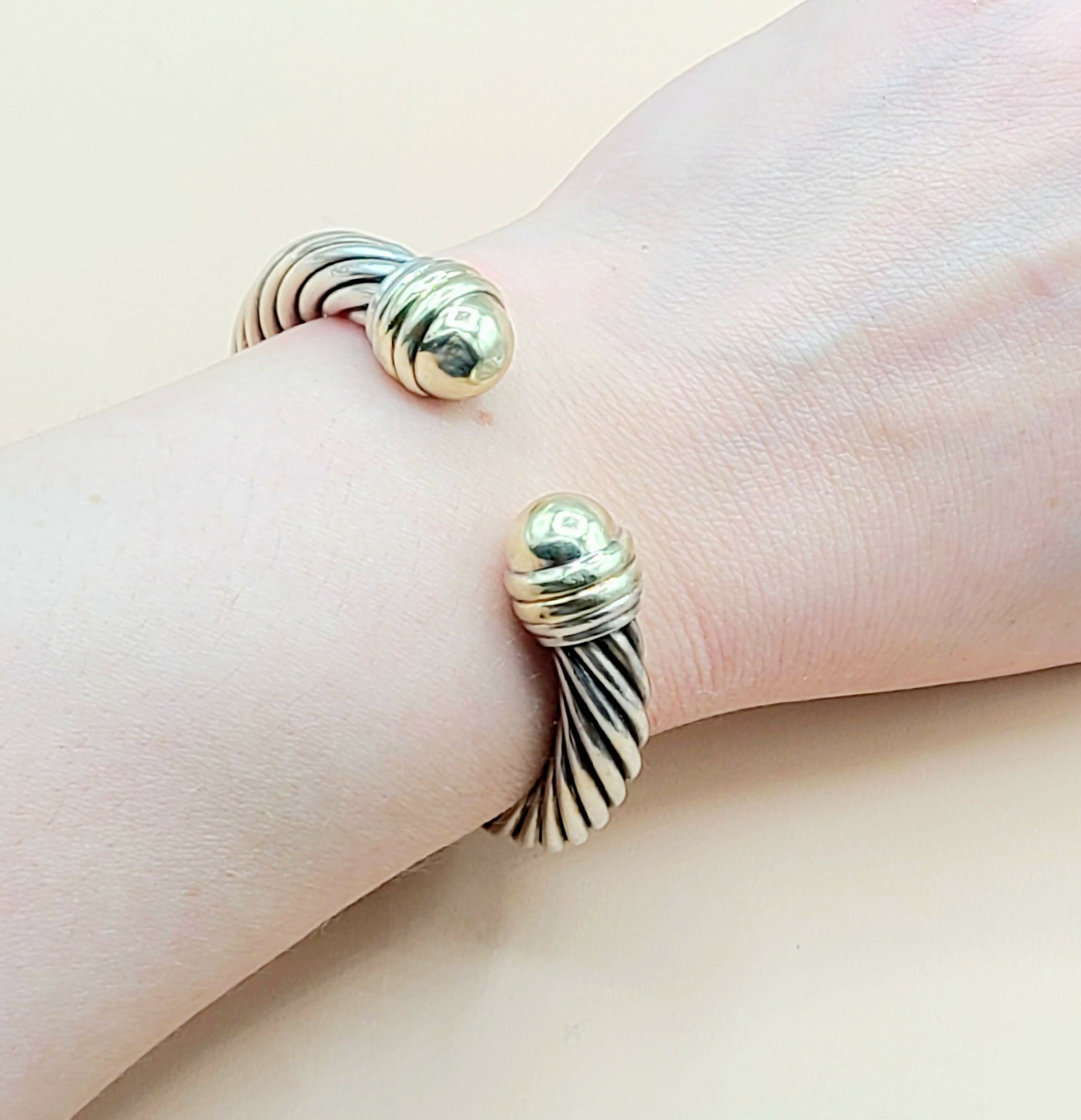    David Yurman 10mm Gold Dome Cable Bracelet