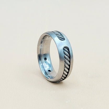    David Yurman Grey Titanium Cable Inset Band