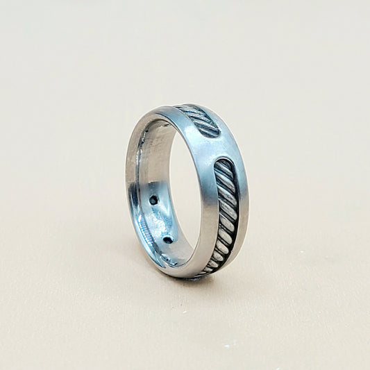    David Yurman Grey Titanium Cable Inset Band