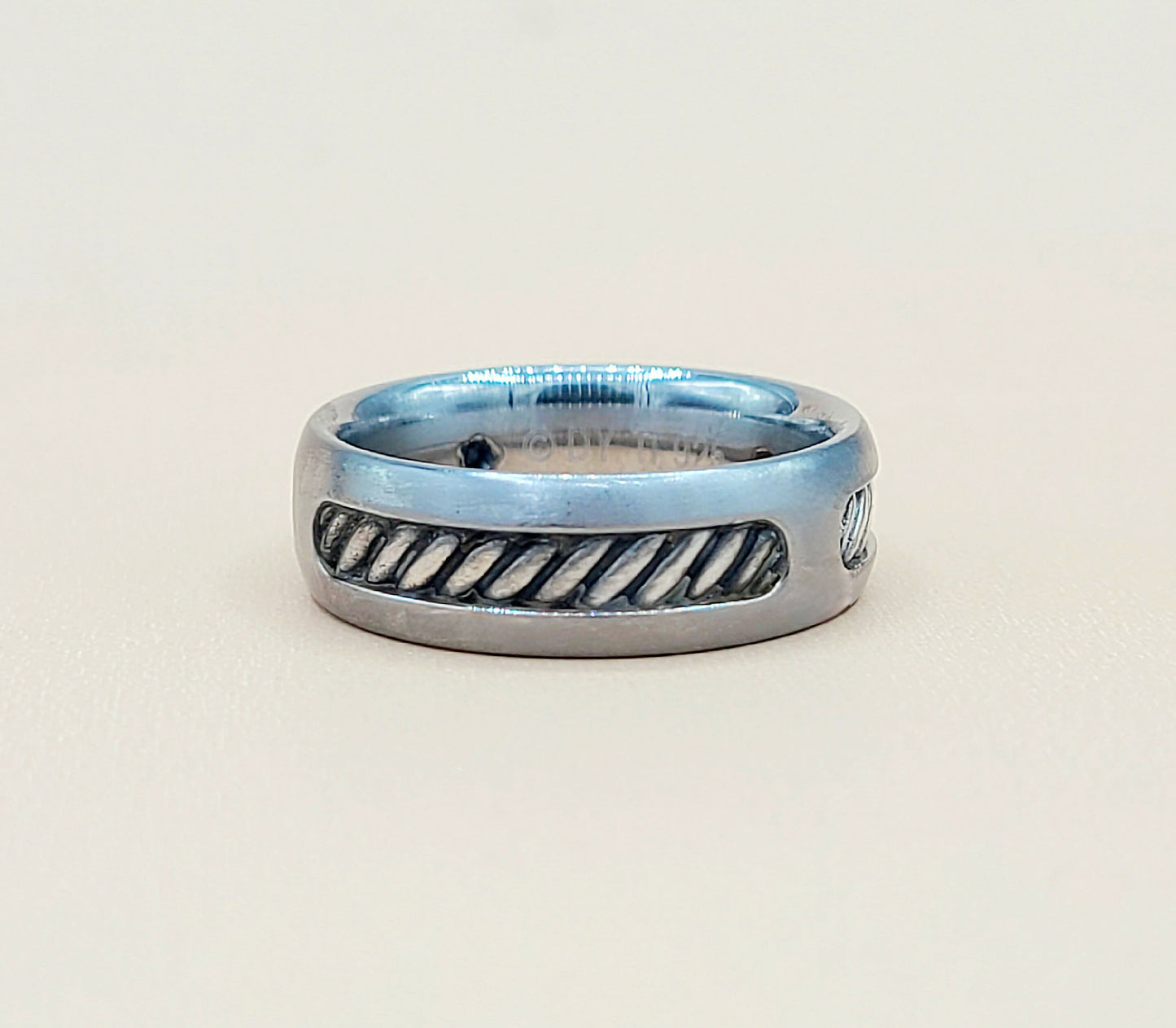    David Yurman Grey Titanium Cable Inset Band